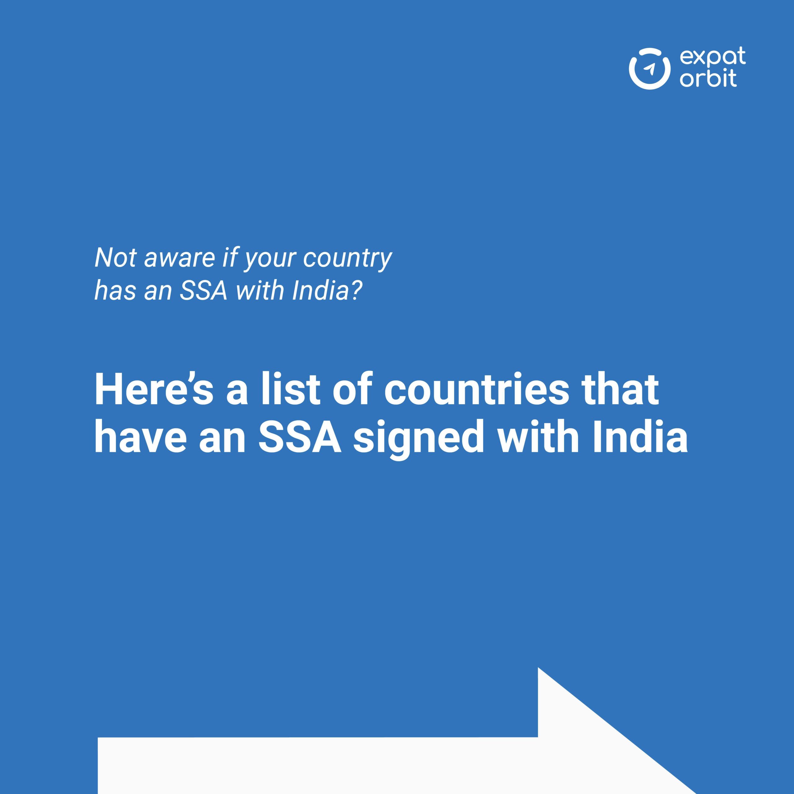 List of countries that have an SSA Signed with India