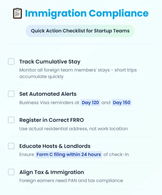 Quick Action Checklist for Startup Teams in India