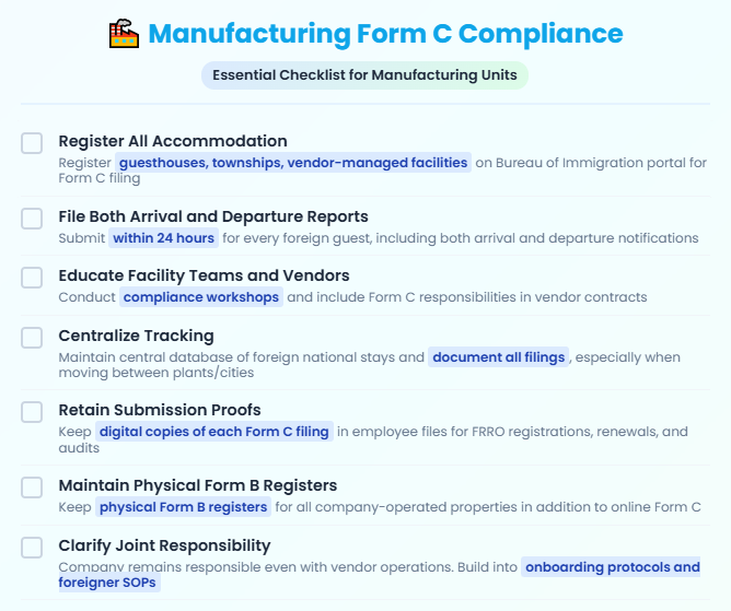 Form C Compliance in Manufacturing